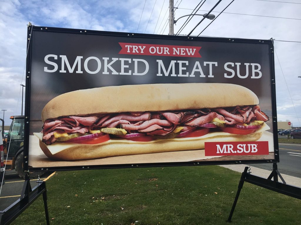 Smoked meat sub sign