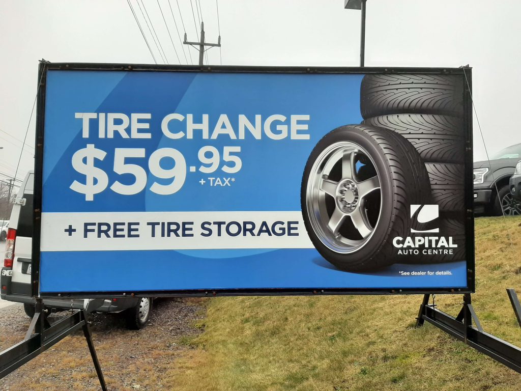 tire change sign