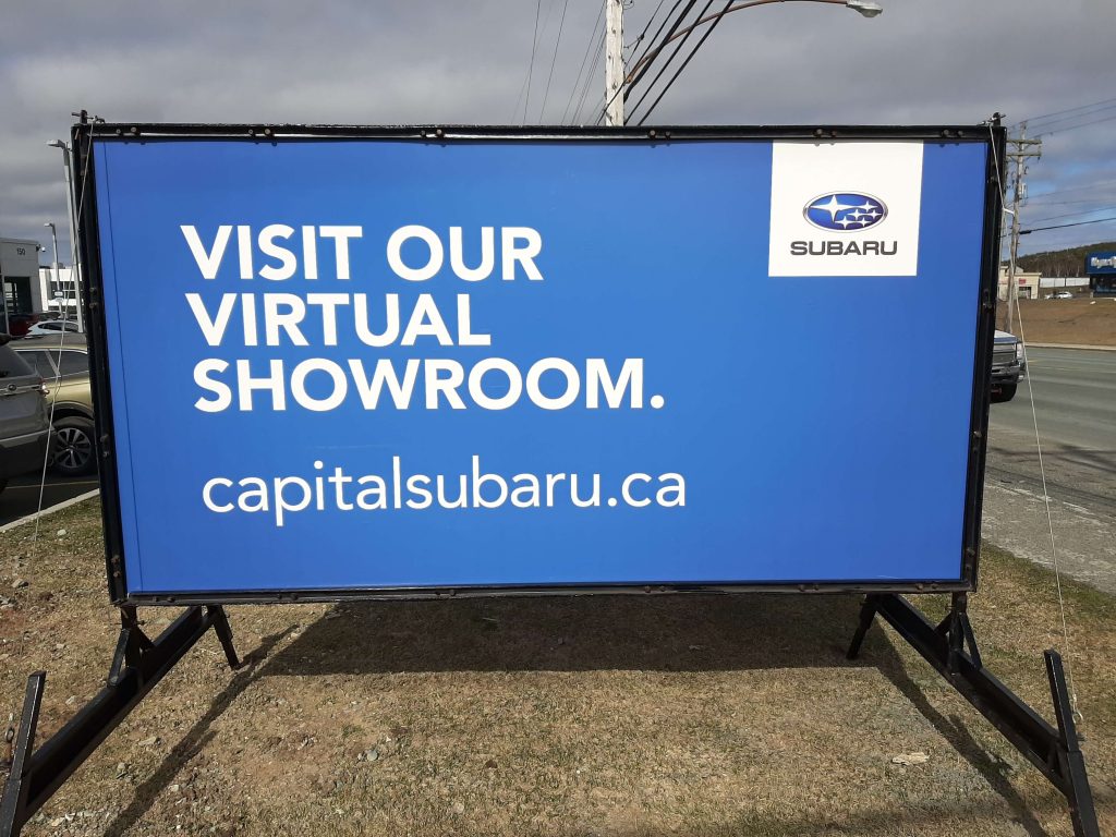 virtual showroom sign