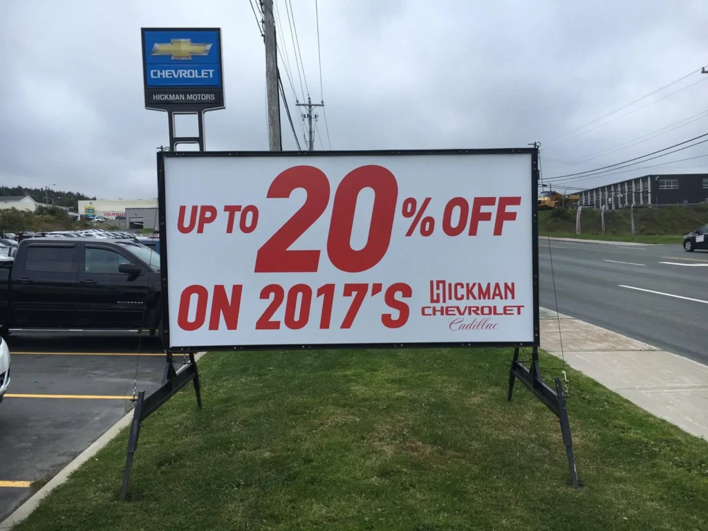 Portable promotional signs St John’s