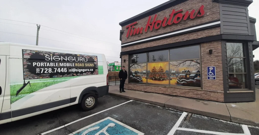 window graphics for businesses in St Johns